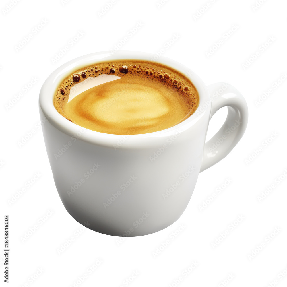 Fototapeta premium Espresso Coffee In Cup. Rich Flavor And Morning Energy Boost. Isolated On Transparent Background
