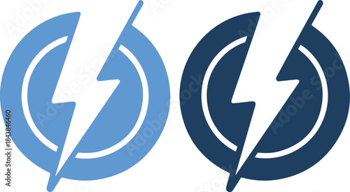 Two lightning bolt icons in blue colors