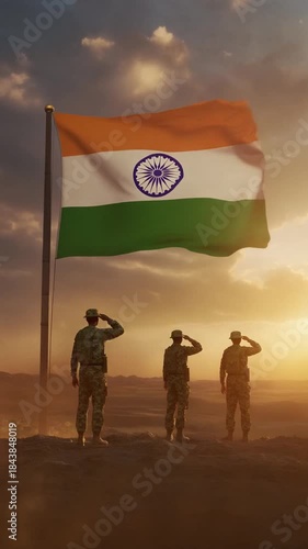 Indian Soldiers Saluting the National Flag in Slow Motion — Patriotic Cinematic 4K Video
