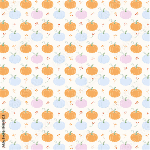 pumpkins seamless pattern, for paper, cover, fabric, interior decor