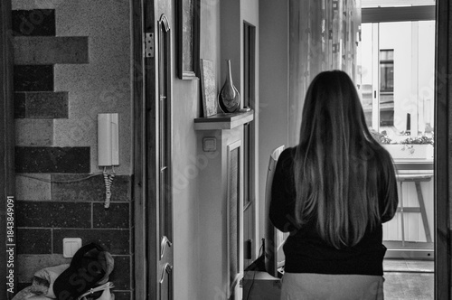 lonely woman at home