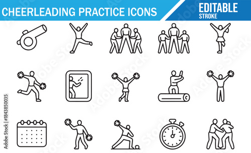 City Climber Gear and Worker Outline Icons Pack.