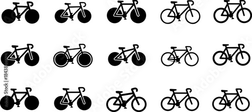 Cycling Action Silhouette Set – Dynamic Bicycle Rider Poses