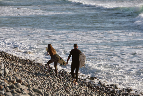 Surfers in Arguineguin, Gran Canaria, Canary Islands