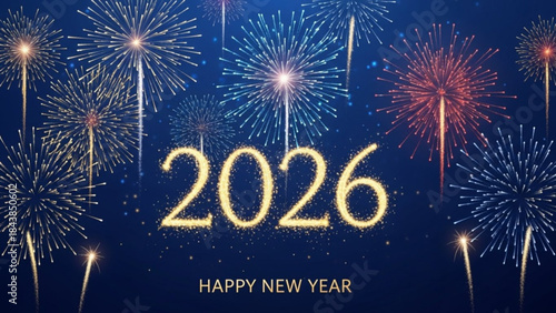 Fireworks Extravaganza of the new year 2026: The New Year's Eve sky erupts in a dazzling display of fireworks.