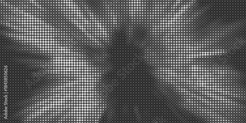 Halftone gradient sun rays pattern. Abstract halftone color dots background. Red pop art, comic small dots. star rays halftone poster. shine, explosion. sunrise rays background.