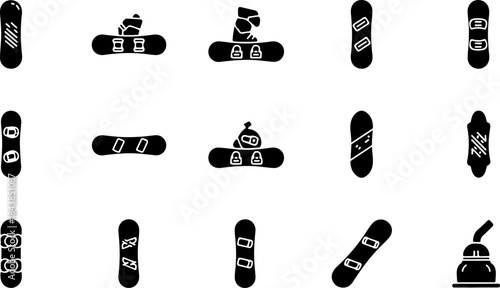 Skateboarding Tricks Silhouette Set – Dynamic Skater Action Poses