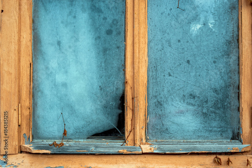 window covered with ice