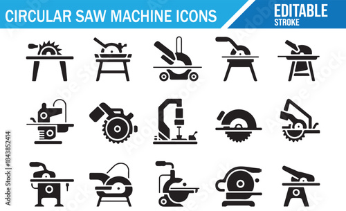 Collection of Glyph Symbols for Workshop Machinery.