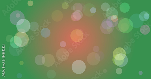 Фотография Vibrant green orbs radiating light