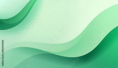 Abstract green background with wavy lines. Vector illustration for your design