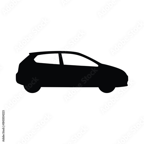 Car vehicle side profile silhouette vector
