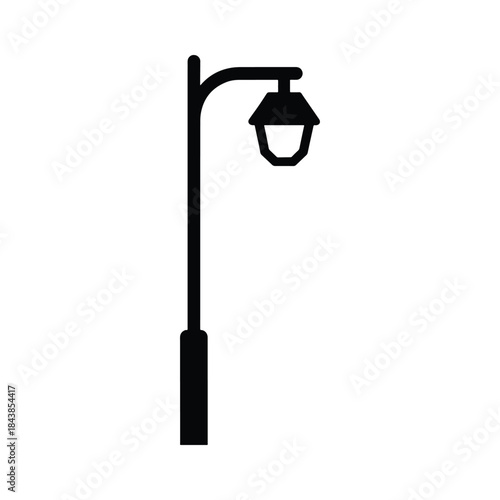 City streetlight pole silhouette vector artwork