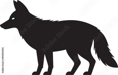 Fox Silhouette vector bold standing wild canine icon