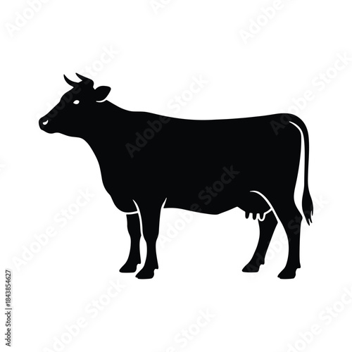 Cow silhouette farm animal livestock vector