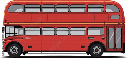 vector illustration of red double decker london bus
