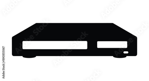 A minimalistic black outline of a modern television set viewed from the front silhouette