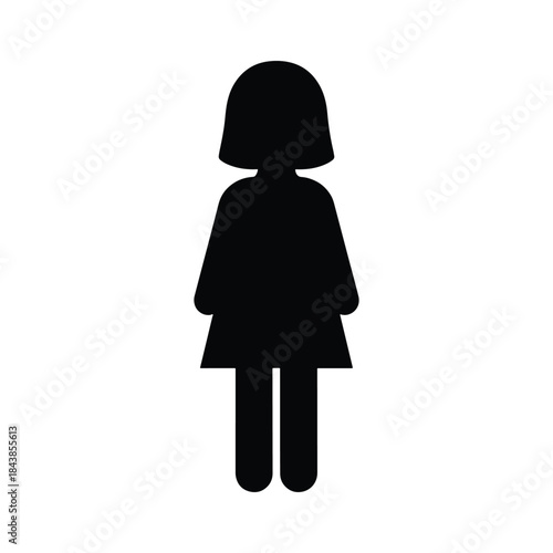 Girl standing human figure silhouette vector