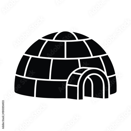 Igloo silhouette arctic shelter vector