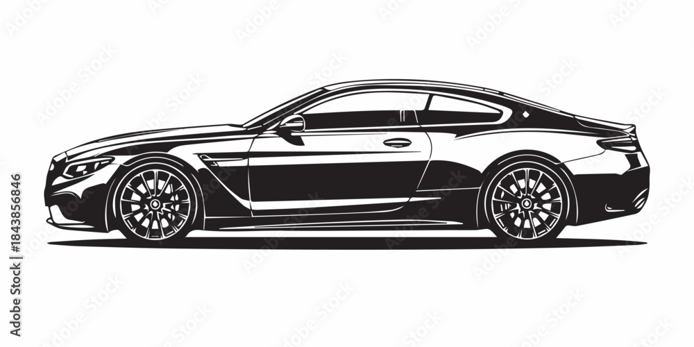 Fototapeta premium black sports car isolated