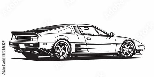 black car isolated on white