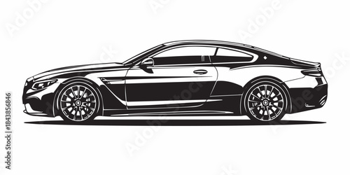 black sports car isolated