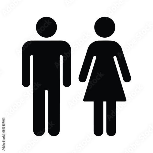 Man and woman standing couple silhouette vector