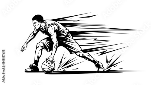 Silhouette design vector illustration of a young man dancing and people sport sketch art