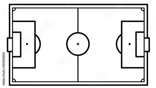 Soccer Field Outline: A bird's-eye view captures the meticulous structure of a soccer field