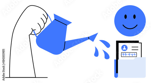 Personal growth concept. personal data, nurturing success and happiness effectively. Personal data care and its role in fostering self-improvement. Perfect for self-help, data care, happiness