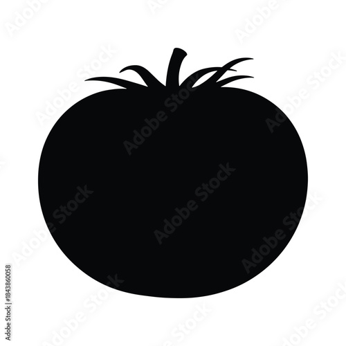 Tomato silhouette vegetable fresh produce vector