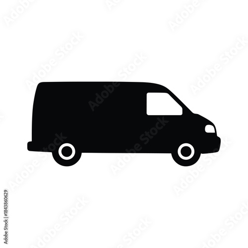 Van silhouette boxy transport vehicle vector