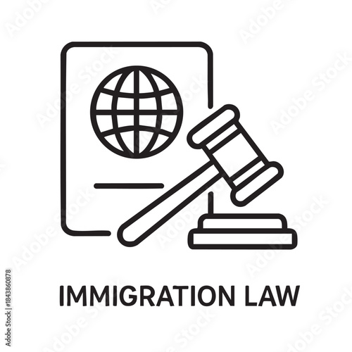 A depiction of global law and justice showcasing a gavel alongside a world map on a document