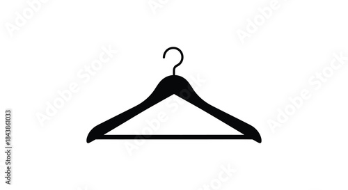 A simple black coat hanger design elegantly shaped and presented as a dark silhouette