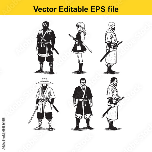  Collection of samurai illustrations