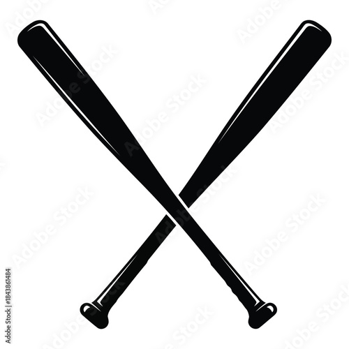 Crossed baseball bats illustration