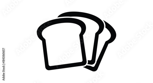 Two slices of bread presented in a simple black and white graphic a striking silhouette