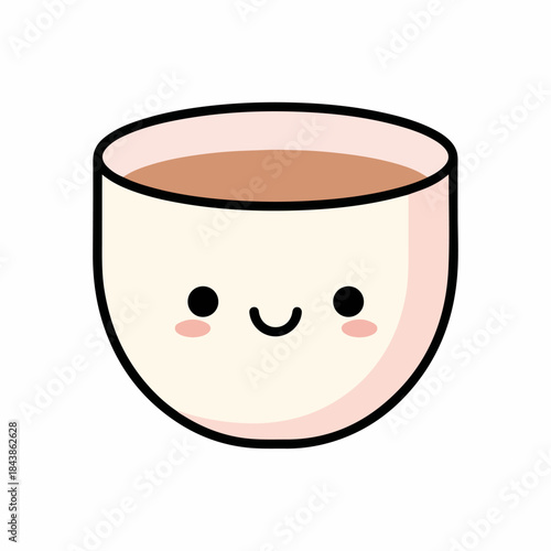 Smiling Coffee Cup: An adorable coffee cup, filled with rich brew, wears a charming smile, radiating warmth and the cozy comfort of a delightful coffee break.