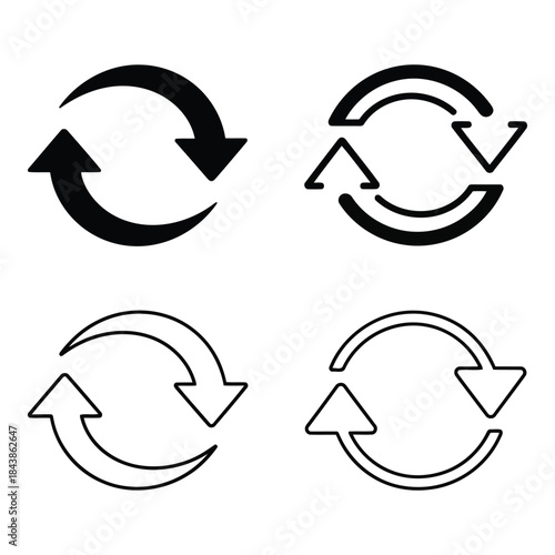 Refresh icon set in different style