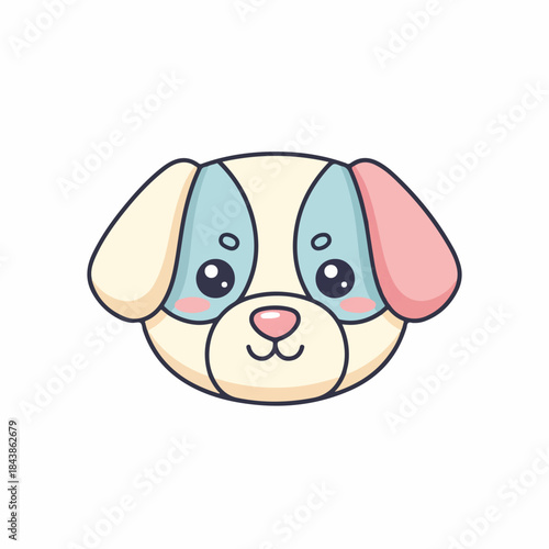 Sweet Pup's Portrait: An adorable, round-faced puppy, brought to life through whimsical illustration, invites viewers into its world of innocence and charm. 