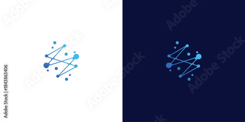 smart technology connection vector logo design