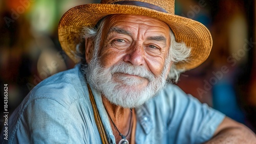 Content Emotion Happy Smiling Senior People Portrait