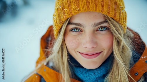 Content Emotion Happy Expression Young Woman Portrait