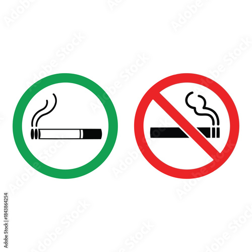 Smoking allowed and prohibited signs