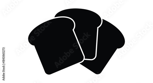 A striking black and white image of bread slices forming an abstract design silhouette