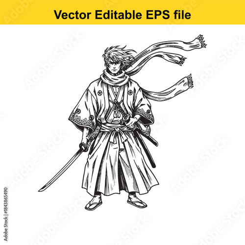  Samurai in traditional attire