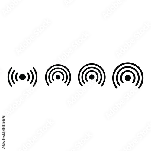 Sound waves emitting from four sources
