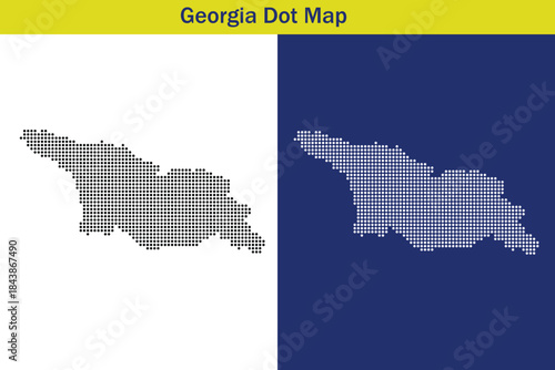 Georgia State Map Illustrated with Dots Outline Design