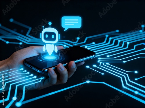 An AI chat concept on a smartphone