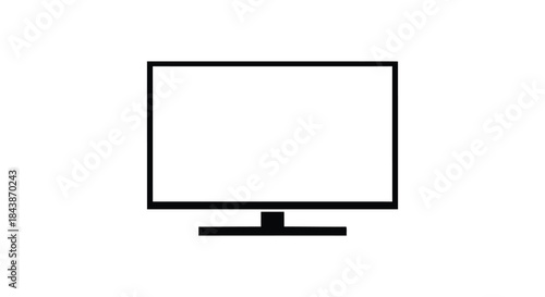 A simple black flat screen television set design rendered as a striking silhouette